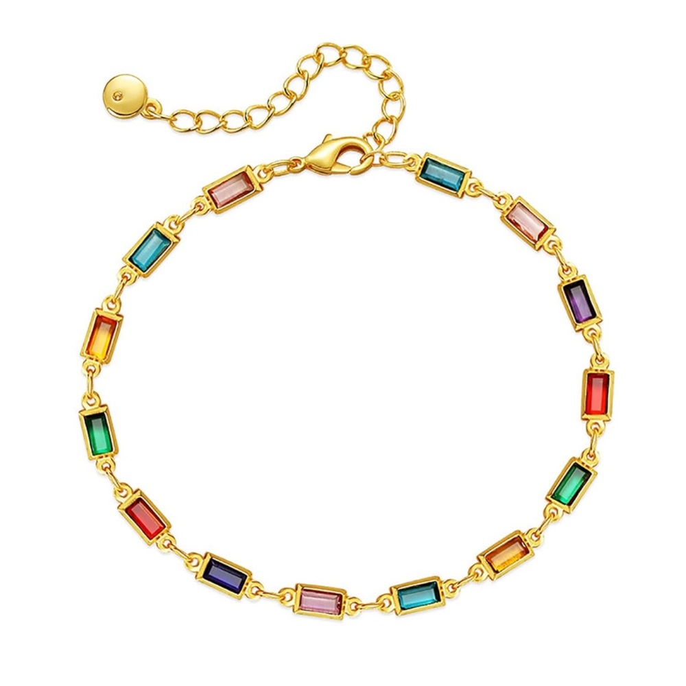 Gold Colourful Crystals Bracelet